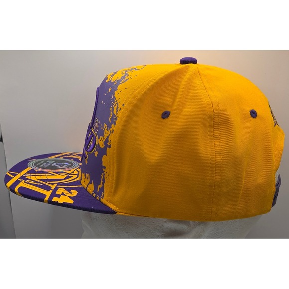 Top Level Los Angeles Lakers Legend 24 Kobe Snapback Hat Cap NBA Purple Splatter - Picture 2 of 12